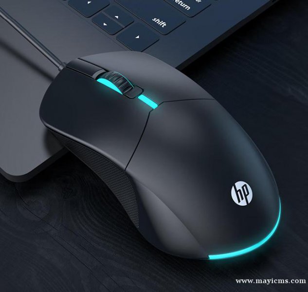 惠普（HP） 有线鼠标 商务办公家用经典左右手通用对称鼠标有